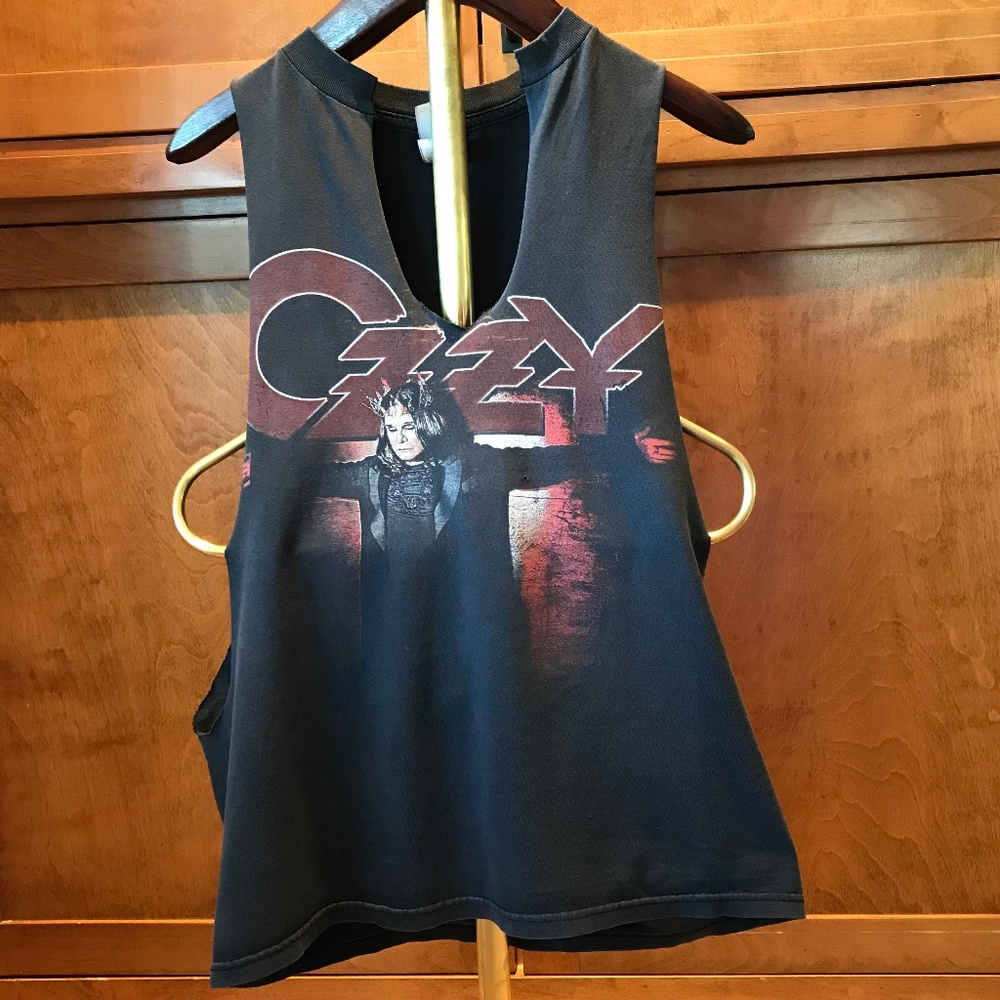 CONCERT⚡️VINTAGE OZZY RAIN TOUR RAW CUT MUSCLE T-SHIRT